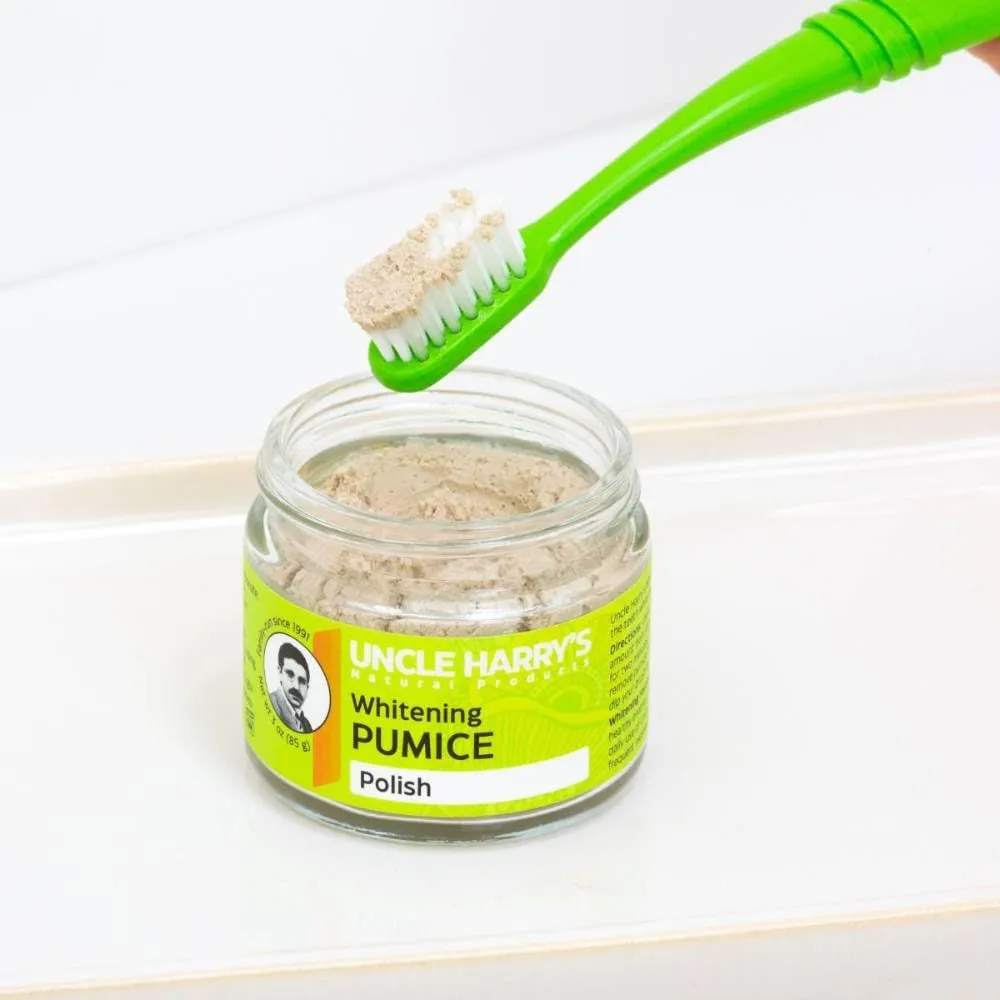 Uncle Harry’s Natural Products Whitening Toothpaste Polish, Alkalizing Antiseptic Tooth Polisher with Pumice and Bentonite Clay, Pure Plant Essences, Fluoride Free and Vegan, 1.25 Ounce Glass Jar