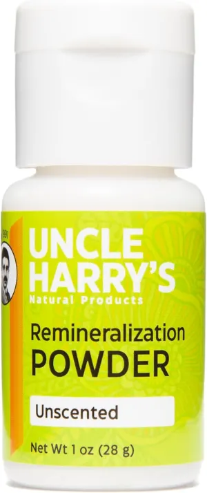 Uncle Harry's Unscented Remineralization Powder | All Natural Enamel Support for Sensitive Teeth | Powder for Strong Enamel (1 oz)