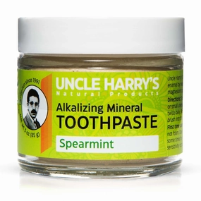 Uncle Harry's Natural & Fluoride-free Remineralizing Toothpaste - Freshens Breath & Strengthens Enamel - Spearmint, 3 Ounce (Pack of 1)