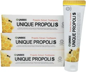UNIBEE Propolis Toothpaste - Water Soluble Bee Propolis, Sensitive Teeth, Fluoride Free, 120g (Pack of 3)