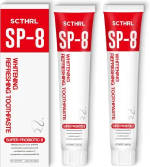 Upgraded SP-8 Probiotic Whitening Toothpaste, probiotic whitening Formula with 4 Kinds of probiotics, Mint Flavor freshens Breath, removes Plaque, Protects Tooth Enamel, Perfect for Family Oral Care
