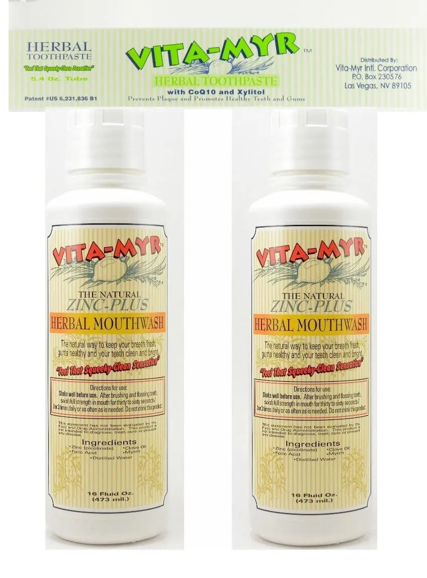Value Package 5 – 1 Tube 5.4 Oz Zinc  Xtra Natural Toothpaste & 2-16 Oz Natural Mouthwash. Gluten Free. Vegan, No SLS, No Sugar, Fluoride, Alcohol or Saccharin