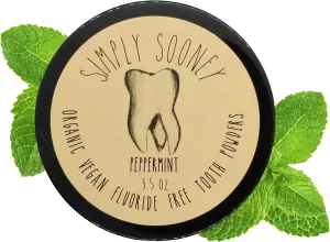 Vegan Fluoride Free Toothpaste Powder Organic Peppermint Essential Oil I Natural Whitening I Stronger Teeth (3.5 oz (Jar BPA Free Plastic))