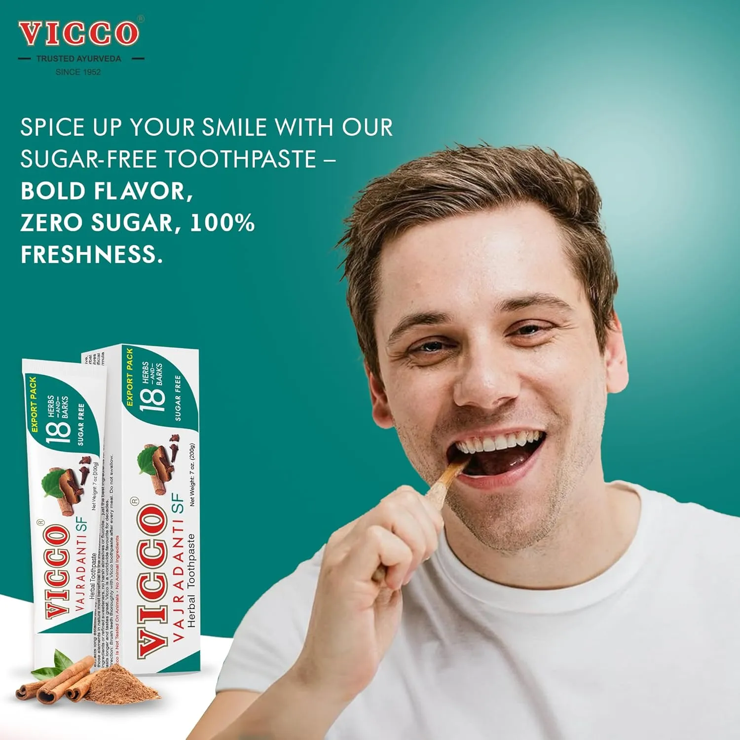 Vicco Vajradanti Ayurvedic Herbal Toothpaste by Vicco – 70 Year Legacy of Ayurveda, Sugar-Free, with 18 Ayurvedic Herbs & Barks, 100% Natural, Vegan, Fluoride-Free & Cruelty-Free – 7 oz (3 Pack)