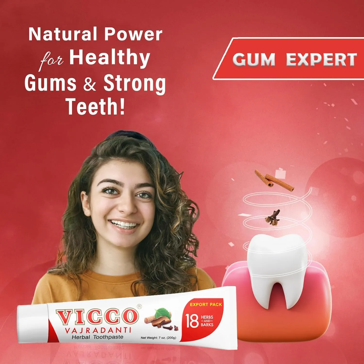 Vicco Vajradanti Ayurvedic Herbal Toothpaste by Vicco – 70 Year Legacy of Ayurveda, with 18 Ayurvedic Herbs & Barks, 100% Natural, Vegan, Fluoride-Free & Cruelty-Free – 7 oz (3 Pack)