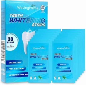 Waving Palms Teeth whitening Strips for Tooth White: Professional Dental Teeth whitening Strips - 28 whitening Strips- White Strips for Teeth whitening for The Perfect Smile, Blue