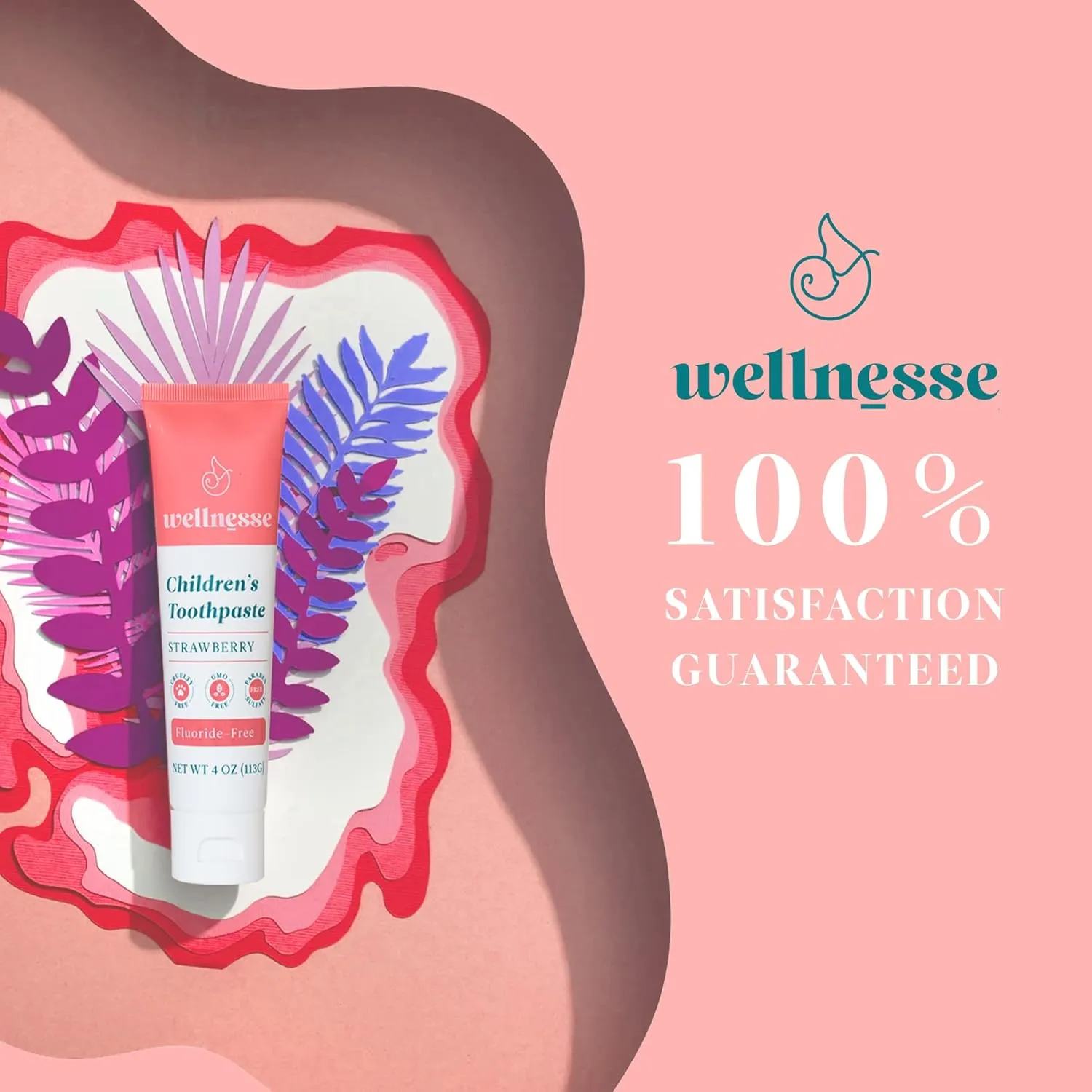 Wellnesse Kids Hydroxyapatite Toothpaste with Xylitol - Fluoride Free Toddler & Children's Natural Toothpaste, Freshens Breath, Sensory-Friendly Oral Care, Vegan, Strawberry Flavor, 4 oz (Pack of 3)
