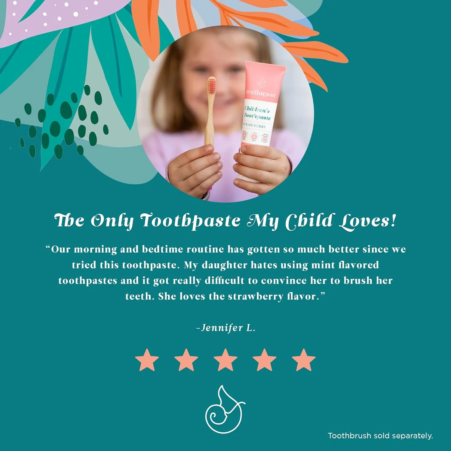 Wellnesse Kids Hydroxyapatite Toothpaste with Xylitol - Fluoride Free Toddler & Children's Natural Toothpaste, Freshens Breath, Sensory-Friendly Oral Care, Vegan, Strawberry Flavor, 4 oz (Pack of 3)