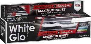 White Glo - Charcoal   Baking Soda Maximum White Toothpaste 150g