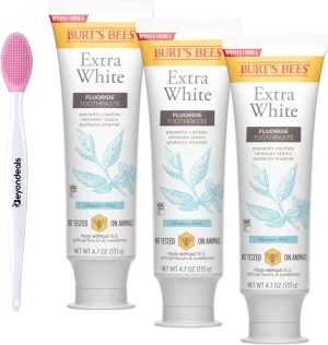 Whitening Toothpaste with Flouride, 4.7 Oz, Bundled with Beyondeals Nose Cleaning Brush, Zen Peppermint Whitning Toothpaste, Cavity Protection, Refreshing Flavor~ [Pack of 3]