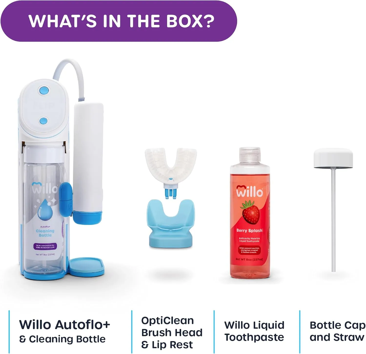 Willo Fully Automatic Kids U-Shaped Electric Toothbrush - 2 Brushing Timers, Deep-Cleans, Consistent Results, Eliminates Brushing Mistakes - Minty Mist (Large - Kids Ages 12  Years)