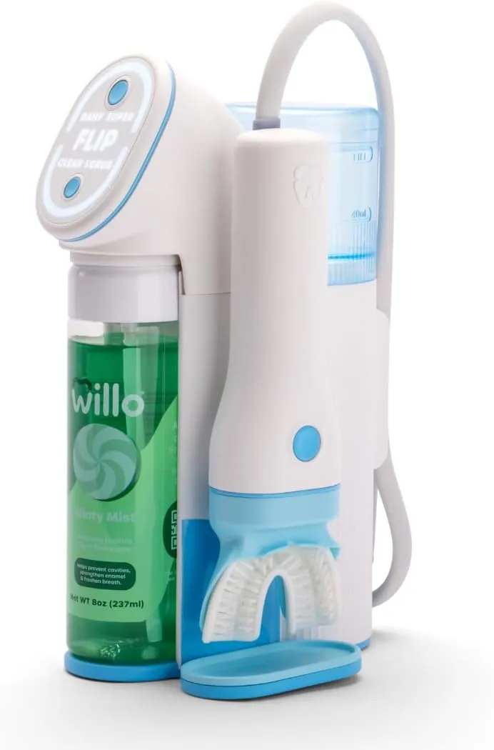Willo Fully Automatic Kids U-Shaped Electric Toothbrush - 2 Brushing Timers, Deep-Cleans, Consistent Results, Eliminates Brushing Mistakes - Minty Mist (Large - Kids Ages 12  Years)
