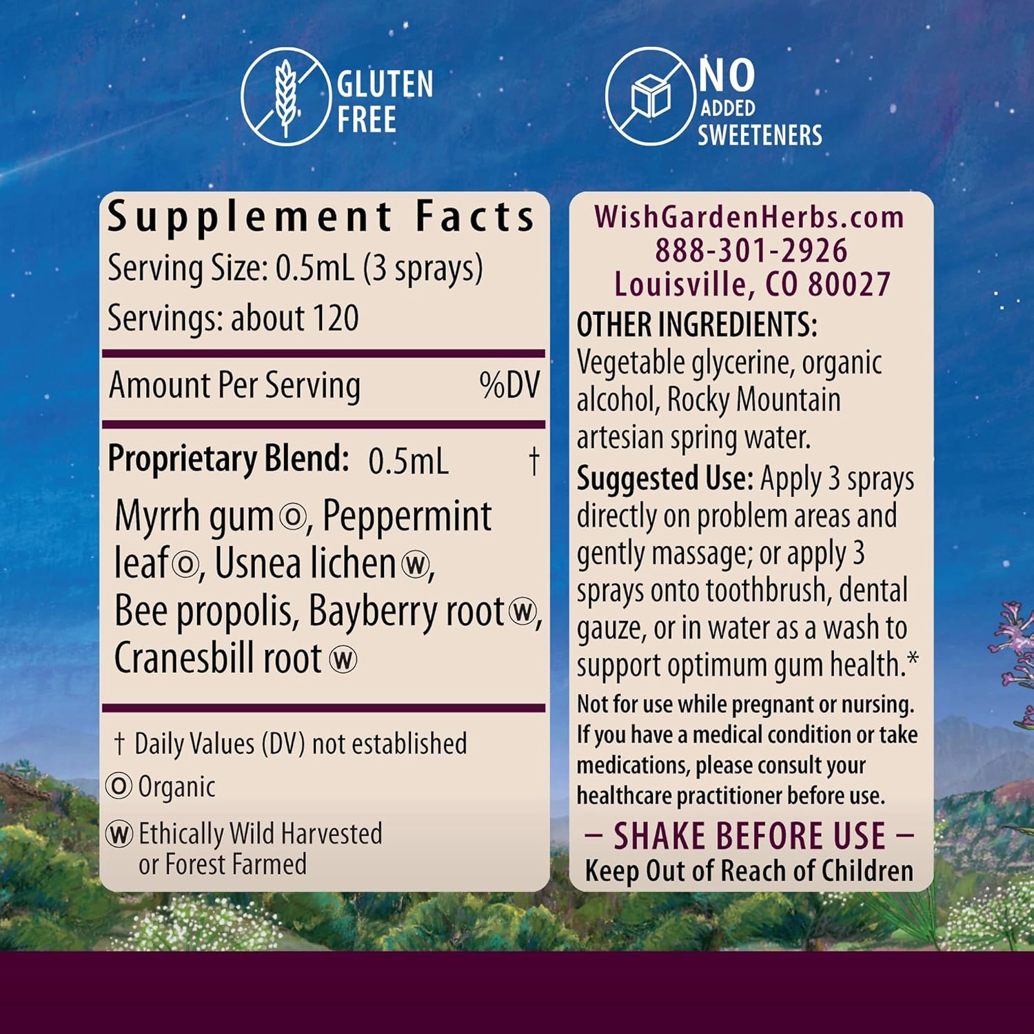 WishGarden Herbs Gum Strength Oral Health Aid - Natural Oral Gum Rinse Supplement for Adults with Myrrh & Usnea, Gum Health Mouthwash Supports Healthy Inflammatory Response and Oral Microbiome, 1oz