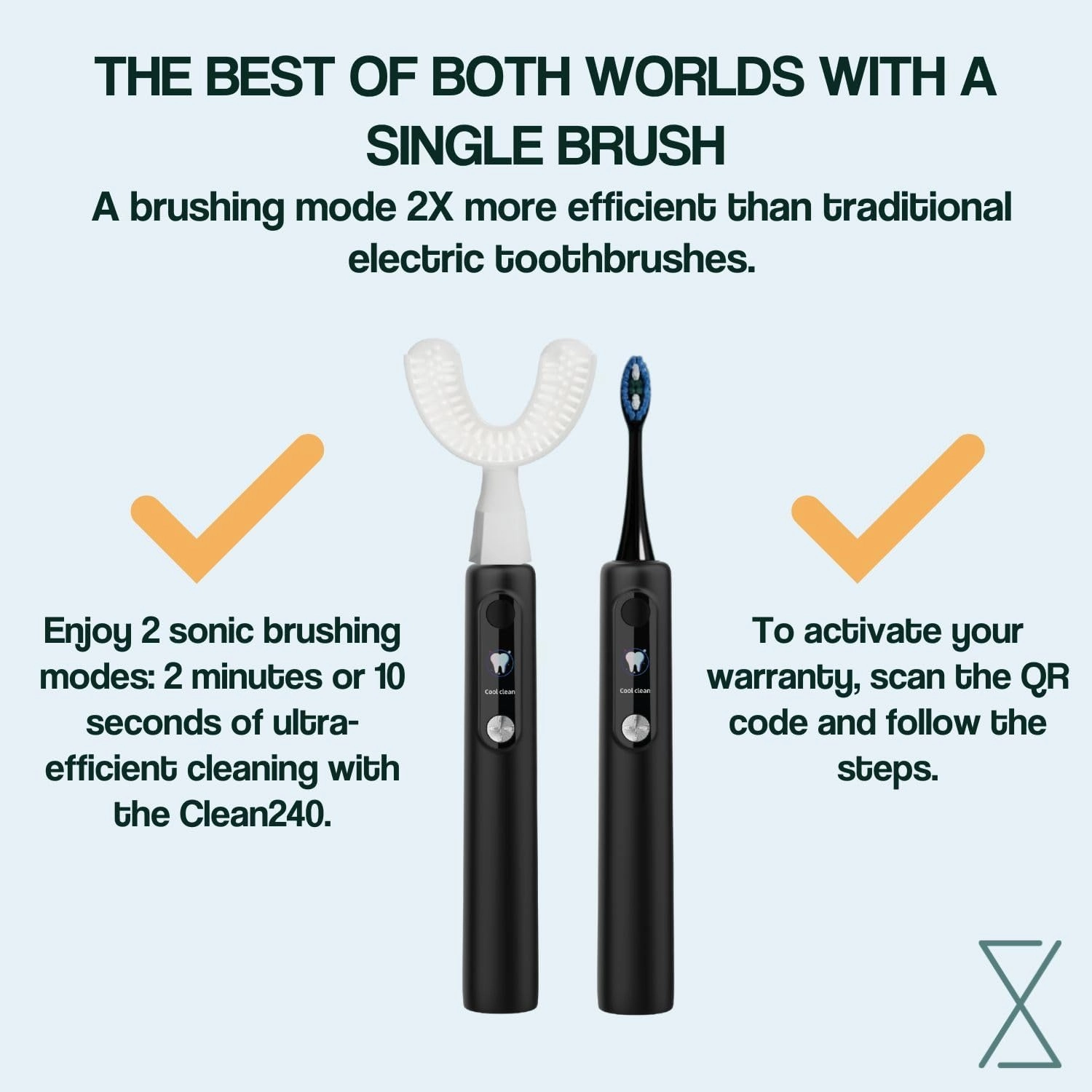 Y-Brush Ultra Premium - Sonic Toothbrush - USB-C Rechargeable, Travel Case, 6 Cleaning Modes