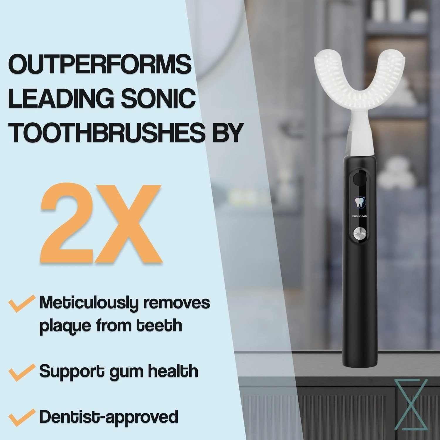 Y-Brush Ultra Premium - Sonic Toothbrush - USB-C Rechargeable, Travel Case, 6 Cleaning Modes